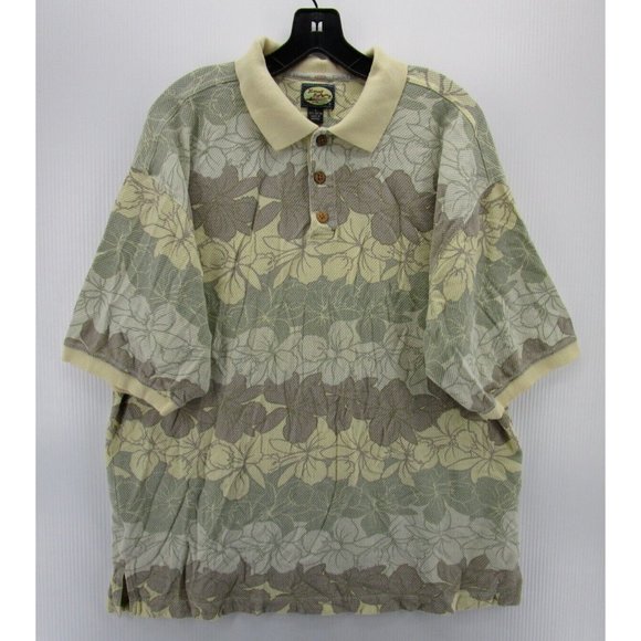 VINTAGE Tommy Bahama Polo Shirt Medium Golf Hawaiian Thermal Knit Y2K - Picture 1 of 11